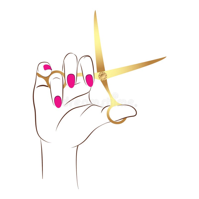 Women hand holding shears