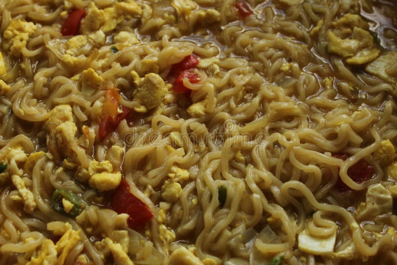Homemade noodles served for eating royalty free stock images