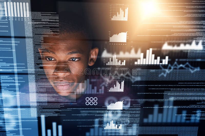 Tweaking the source code. Cropped shot of a young computer programmer working on source code. stock image