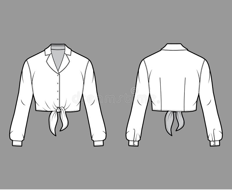 Lapel Long Sleeve Shirt Template Stock Illustrations – 18 Lapel Long ...