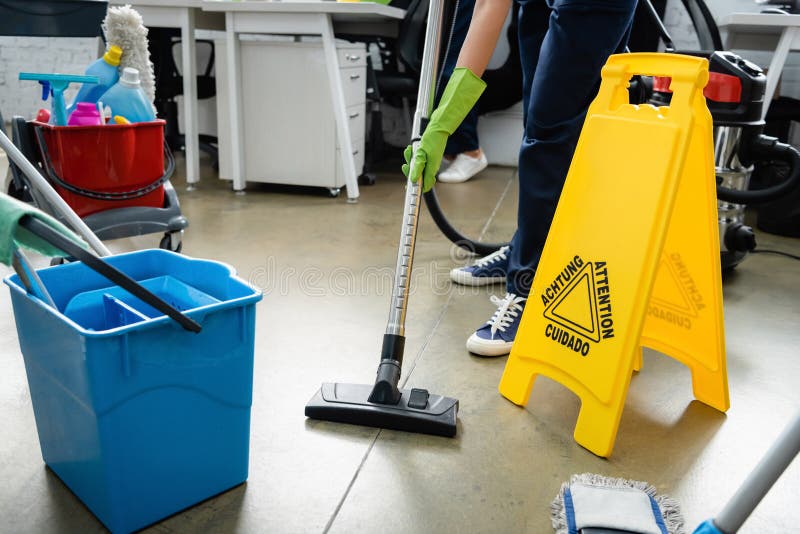 Cropped View of Cleaner Using Vacuum Stock Image Image of indoors