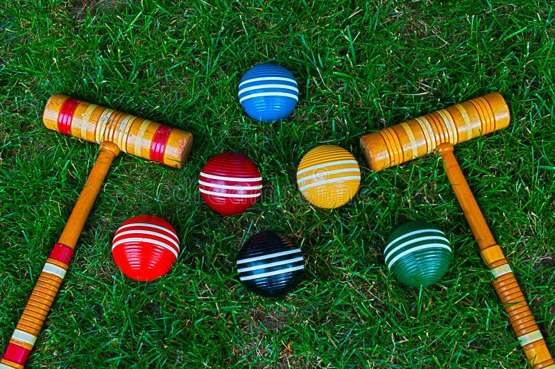 Croquet balls and mallets