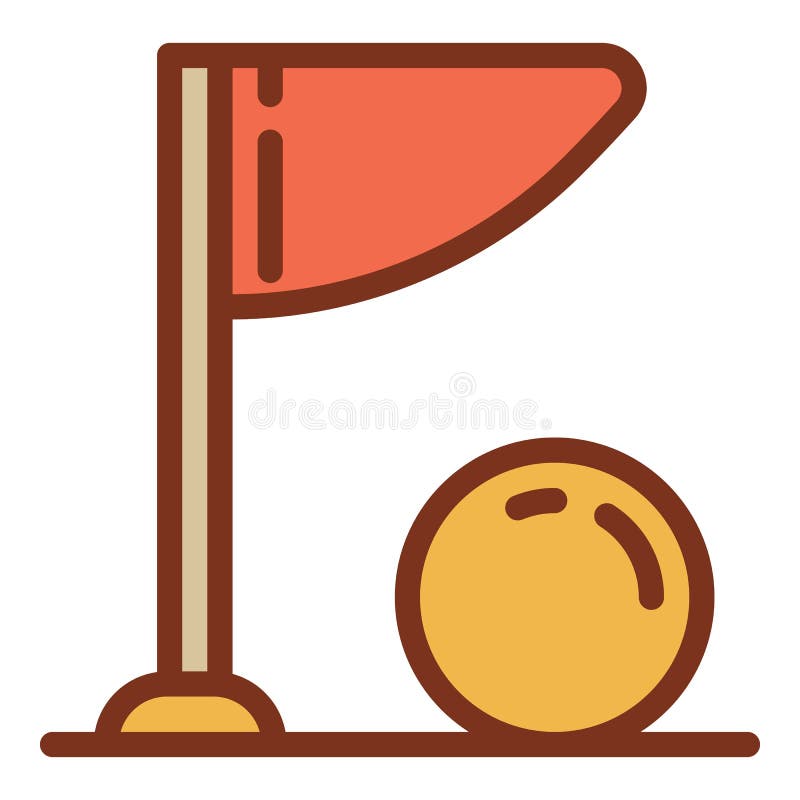 Croquet Flag Ball Icon, Outline Style Stock Vector Illustration of opponent, thin 217838670