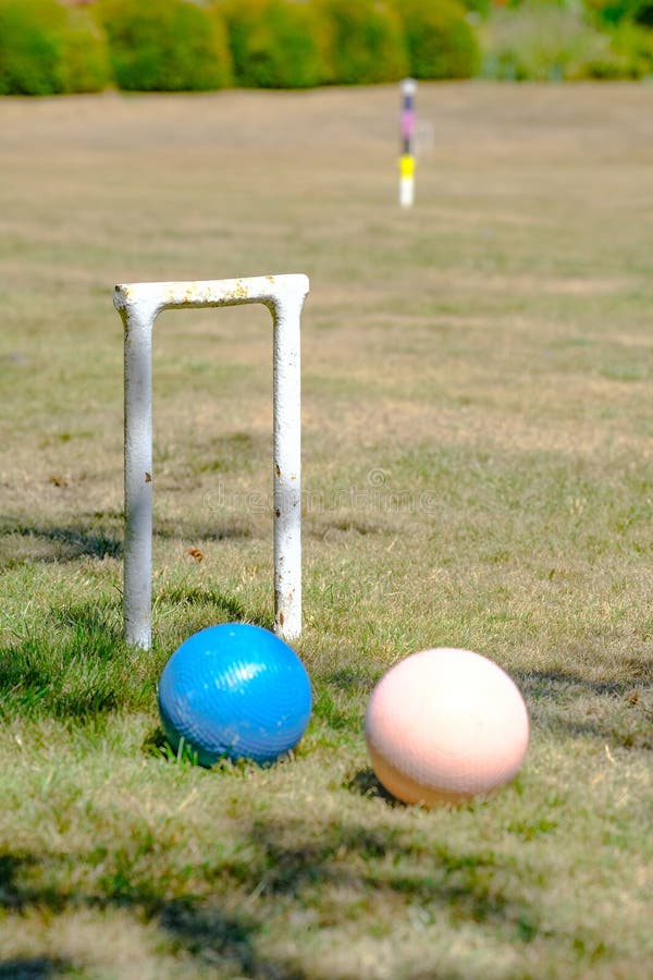 Croquet hoop and balls stock image. Image of hoop, competition 270541273