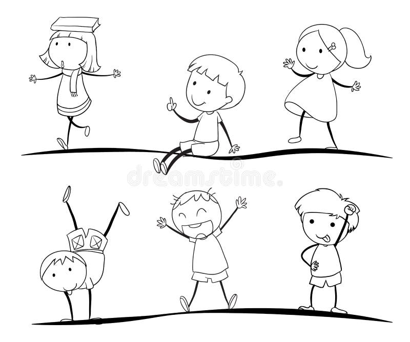 Croquis de gosses illustration libre de droits Croquis de gosses illustration libre de droits
