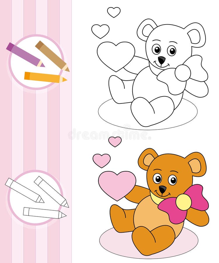 Croquis de livre de coloration : ours de nounours illustration stock Croquis de livre de coloration : ours de nounours illustration stock