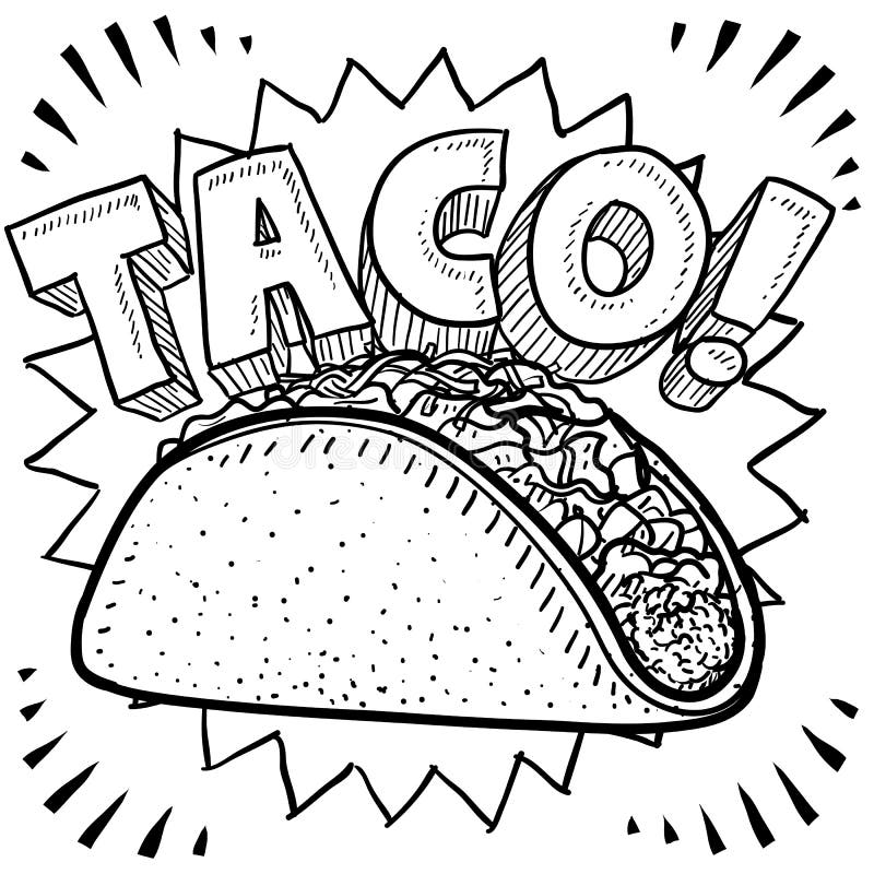 Croquis de taco illustration stock Croquis de taco illustration stock