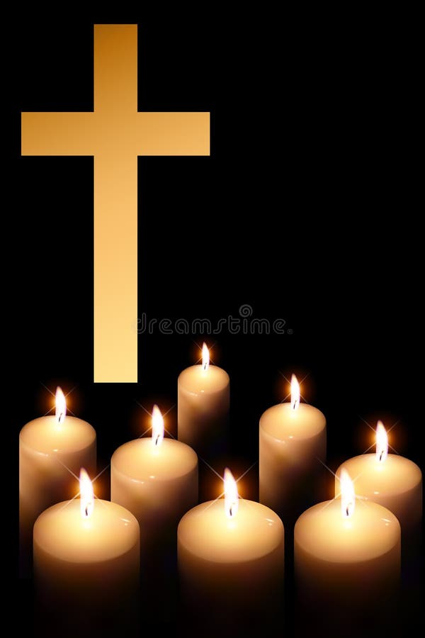 Cross and candle 3 stock vector. Illustration of pray 168286968
