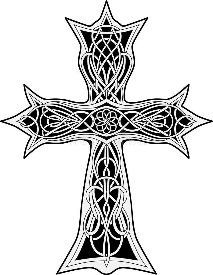 Cross in Celtic Style with Flames of Fire Stock Vector - Illustration ...