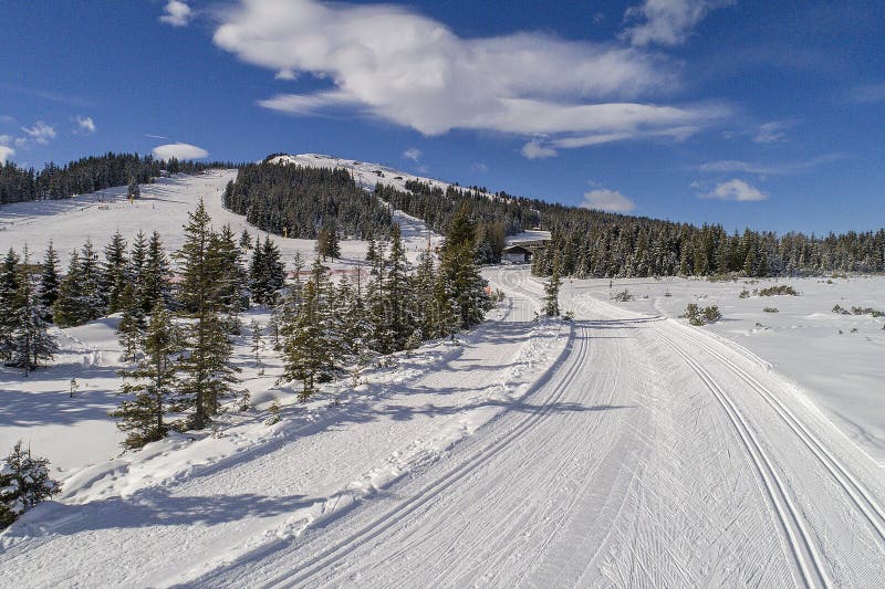 Cross Country Ski Tracks in Tyrol, Austria Stock Image Image of