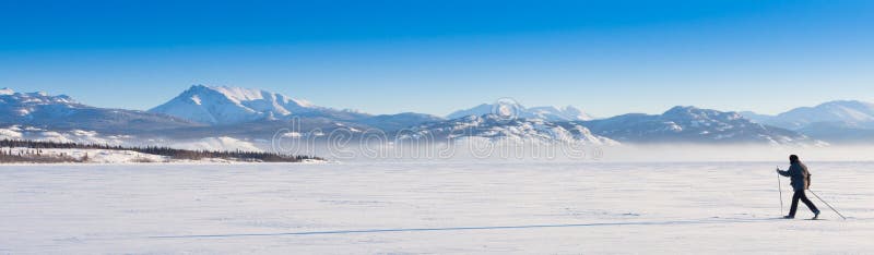 Cross-Country Skier long shadow