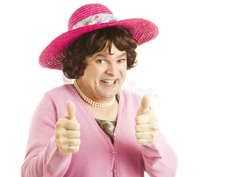 Cross Dresser Two Thumbs Up Stock Photo Image Of Makeup Mature