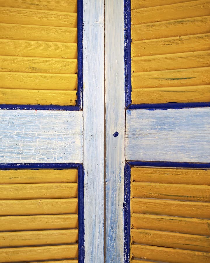 Yellow Window Shutters Closeup, Colorful Background Stock Image Image