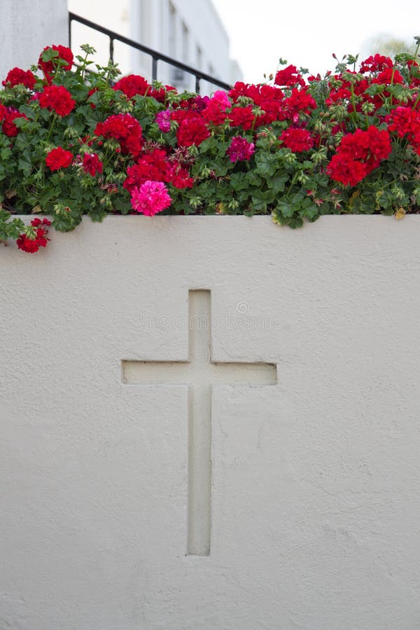 Cross in the garden stock photo. Image of purity, green 30398018