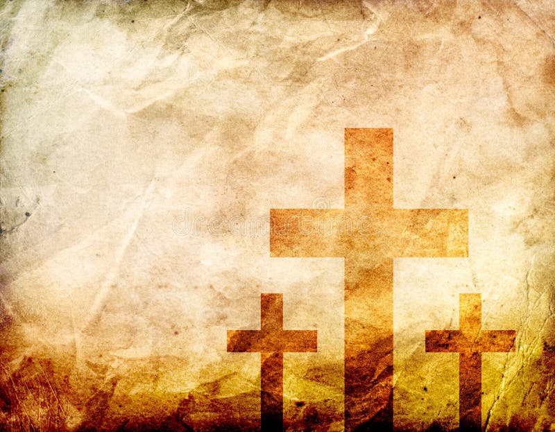 Cross on a grunge Background. Grass night sky background illustrations