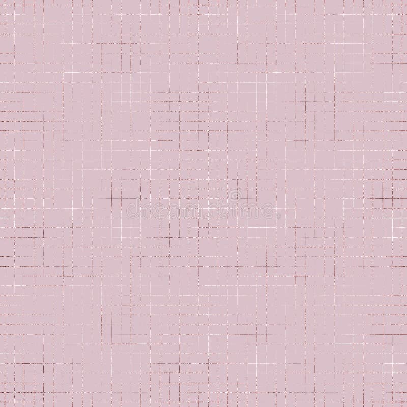 Cross hatching foil. Rose gold seamless pattern. Marble roses golden. Elegant glitter hatch fishnet. Soft pastel color. Background sparkle line. Pink abstract lines. Stylish striped texture. Vector