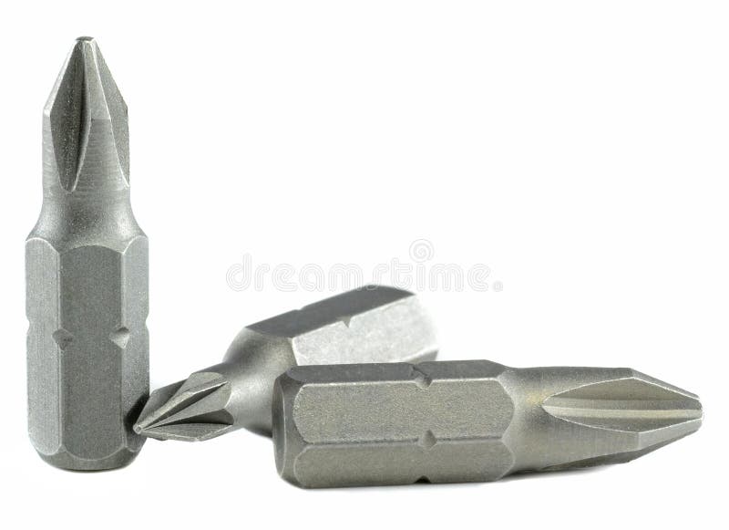 Cross head screwdriver bits royalty free stock photos
