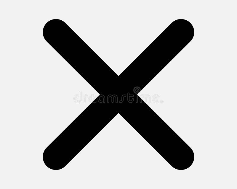 Cross X Icon Delete Sign Cancel Prohibited Mark Vote Choice Remove Check Reject Checkmark Vector Graphic Illustration Symbol Math vector illustration