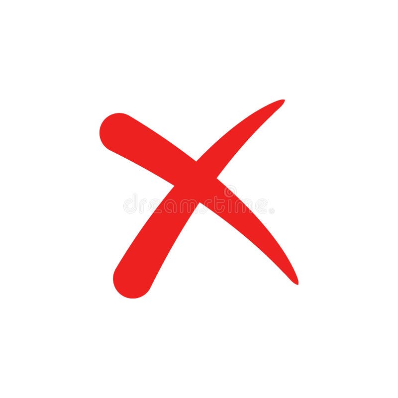 Red Cross Sign Vector Design. Rejection Symbol Stock Vector