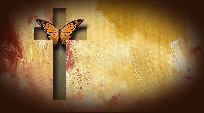 Download Cross Of Jesus Setting Butterfly Free Stock Illustration ...