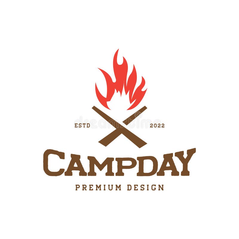 Cross Logs Fire Flame Logo Design, Vector Graphic Symbol Icon ...