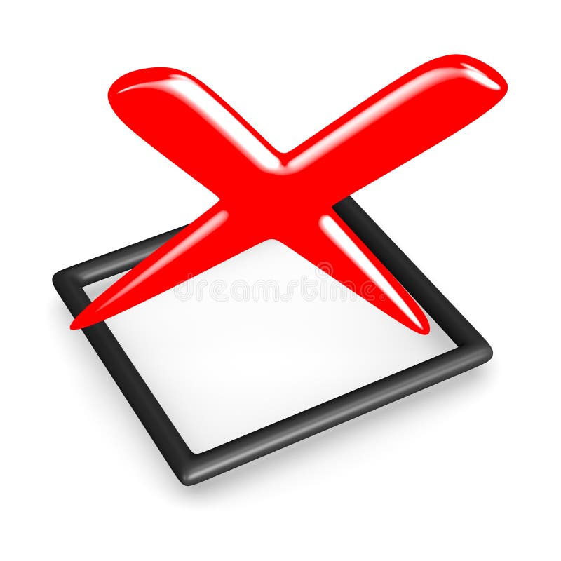 Cross mark stock illustration. Illustration of rendering - 20654659