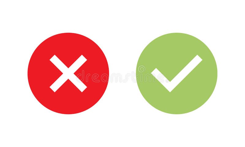 Free Vector  Check mark and cross symbols in flat styles