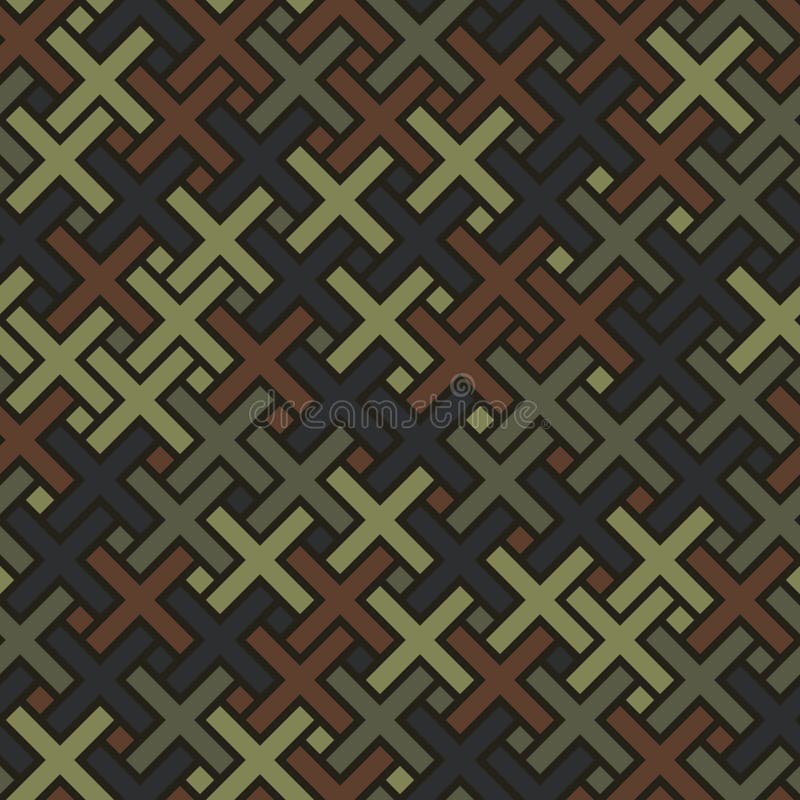 Cross Arrows Ornament Seamless Pattern. Camouflage Mosaics Wallpaper Stock  Vector - Illustration of modern, green: 209188976