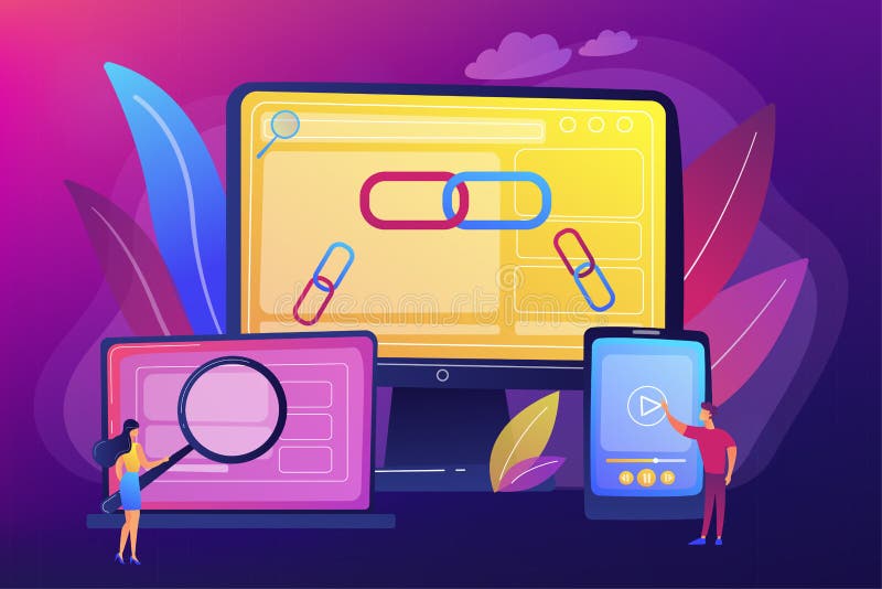 Cross platform development flat vector illustration stock illustration