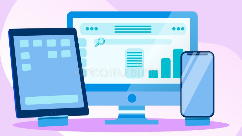 Cross Platform Development Vector Illustration royalty free illustration Cross Platform Development Vector Illustration royalty free illustration