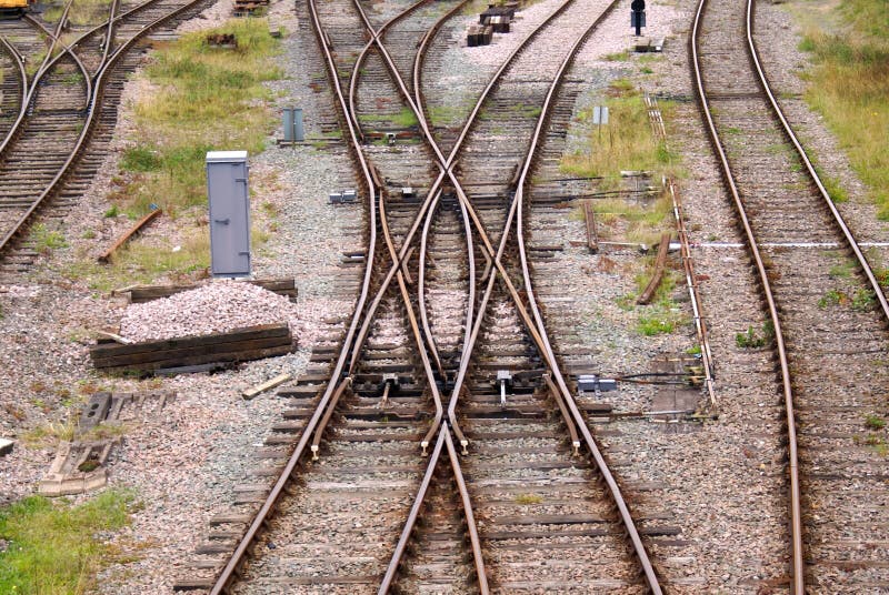 Cross rail tracks royalty free stock image Cross rail tracks royalty free stock image