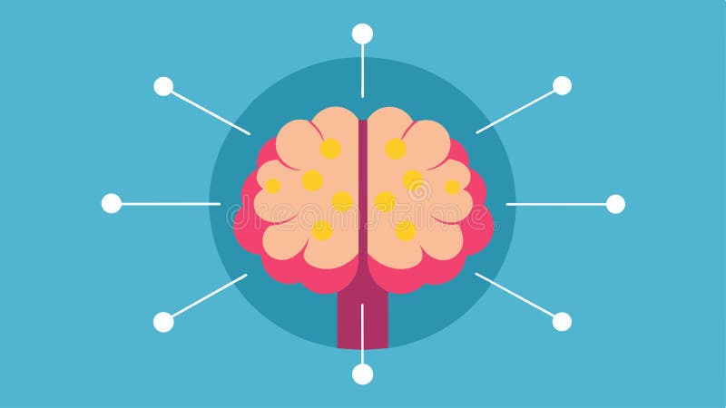A cross section of the brain with light beams focused on specific areas representing targeted light therapy for specific vector illustration