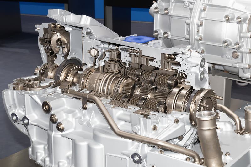 Cross Section of a Car Gearbox. Educational Exhibit Stock Image Image