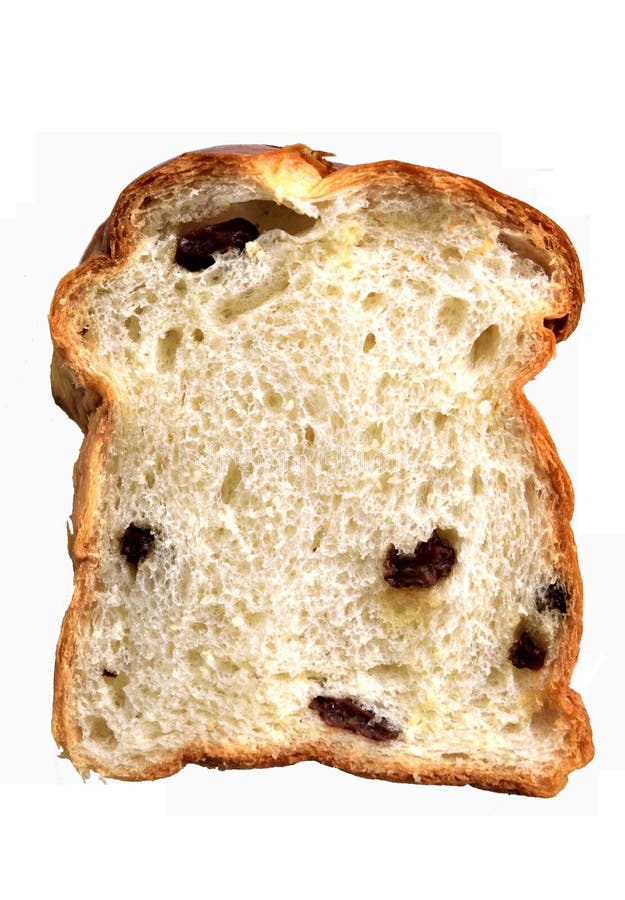 Fresh Raisin Bread Isolated on White Background Stock Photo Image of