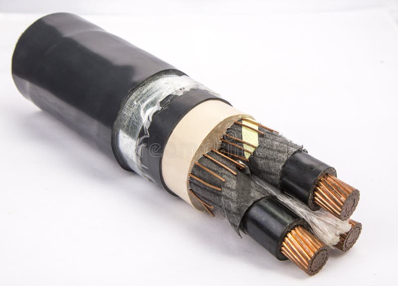 Cross section of low-voltage cable. stock image