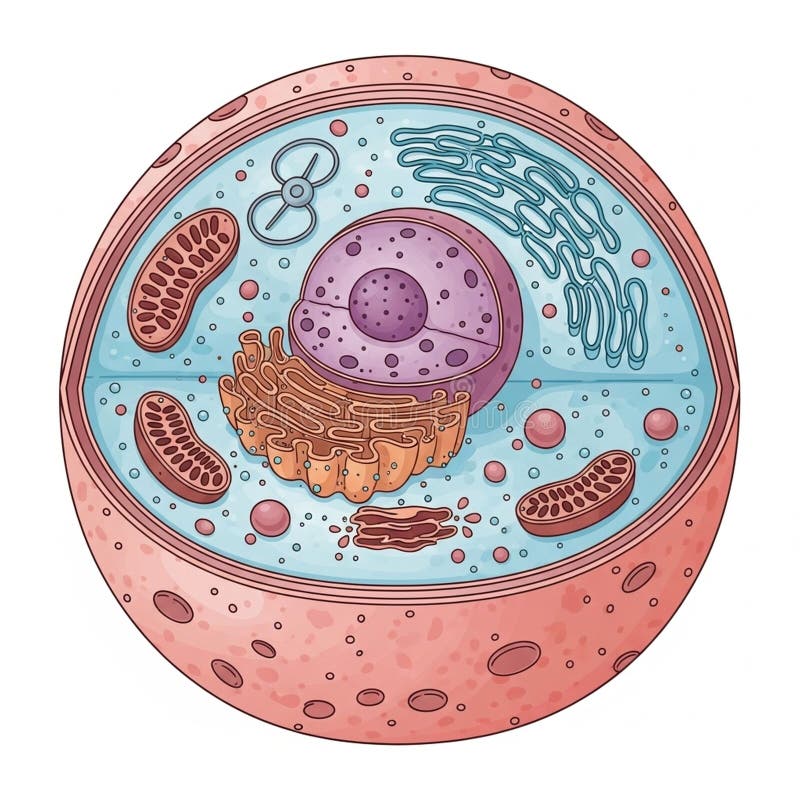Like energy production protein synthesis and genetic material royalty free illustration