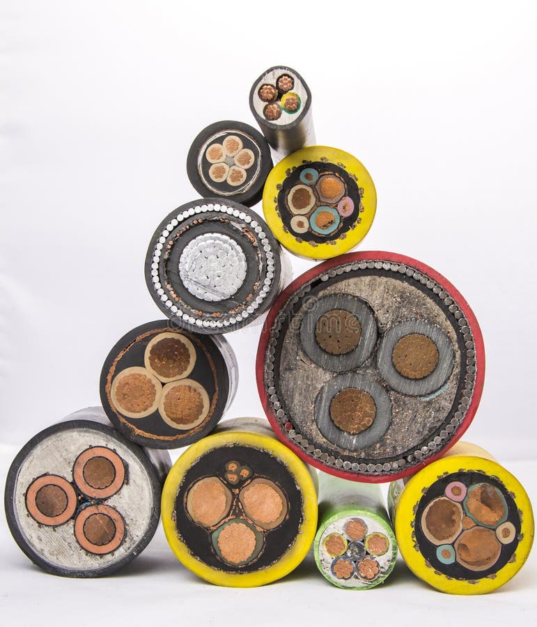 Cross section of low-voltage cable. royalty free stock photo
