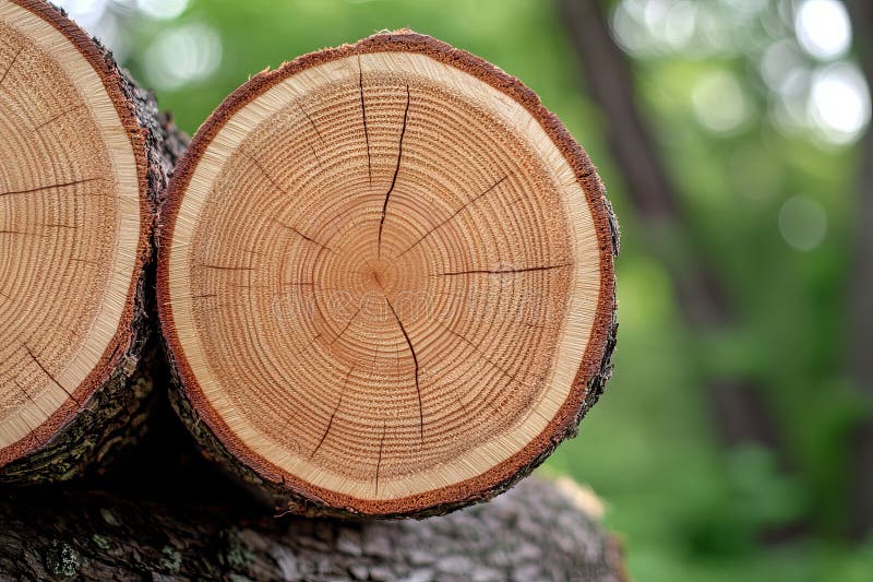 Cross-section of a tree trunk with wood texture from a cut maple tree trunk. Top view. royalty free stock photo