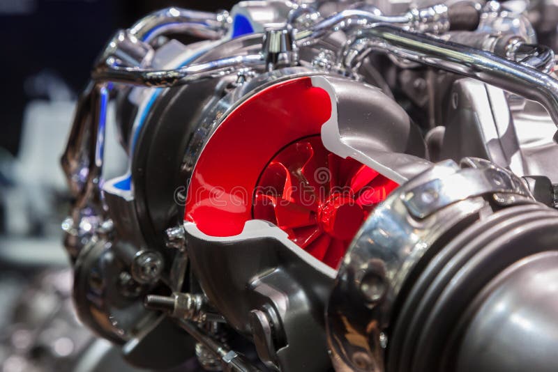 Turbocharger Of Red Engine Stock Photo - Download Image Now - Paint, Engine,  Industry - iStock