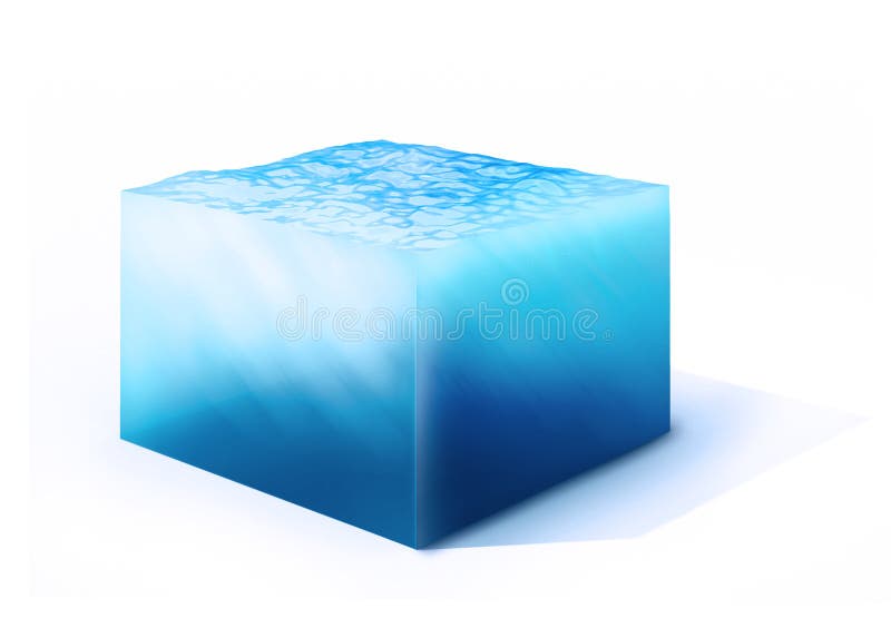 Splash from Ice Cube in a Glass of Water. Stock Photo Image of