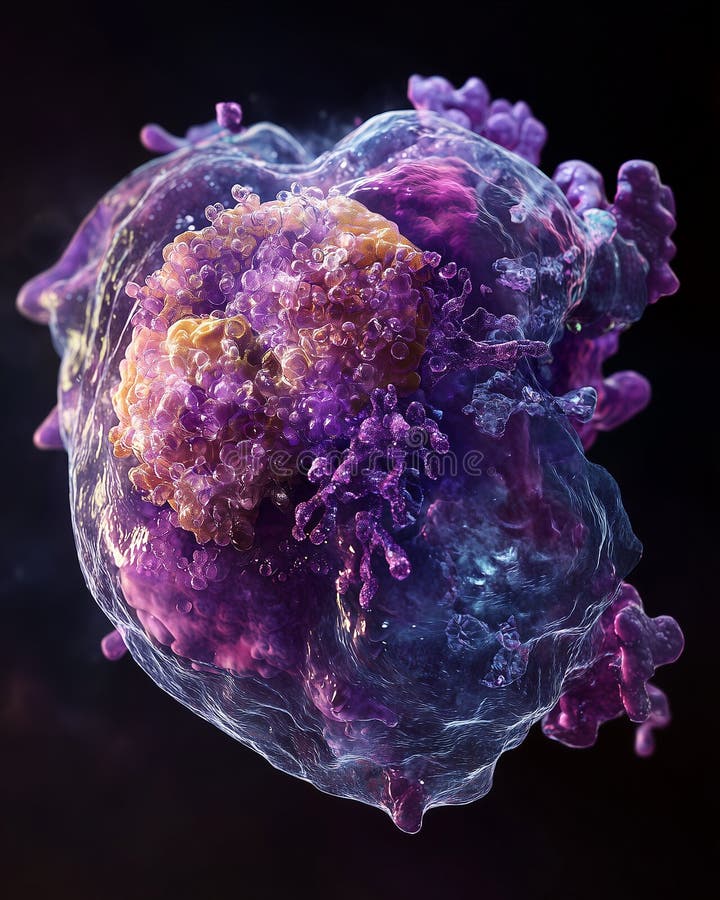 Cross-sectional visualization shows intricate structure and characteristics of a tumor in biological research royalty free stock photos