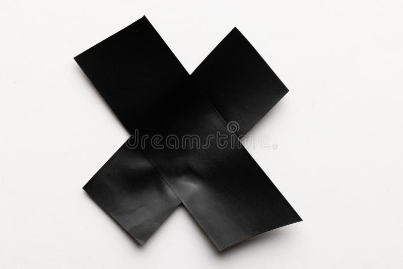 Cross Shape Black Masking Tape on White Background Stock Image Image