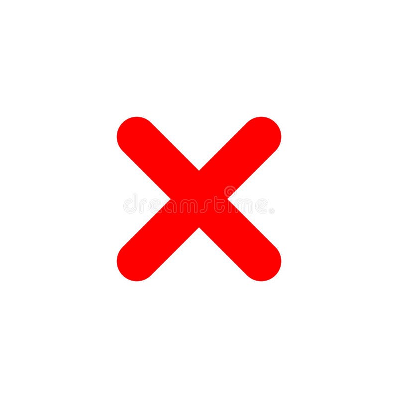 Vetor de Cross sign element. Red X icon isolated on white