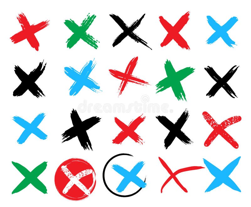 Vetor de Cross sign element. Red X icon isolated on white