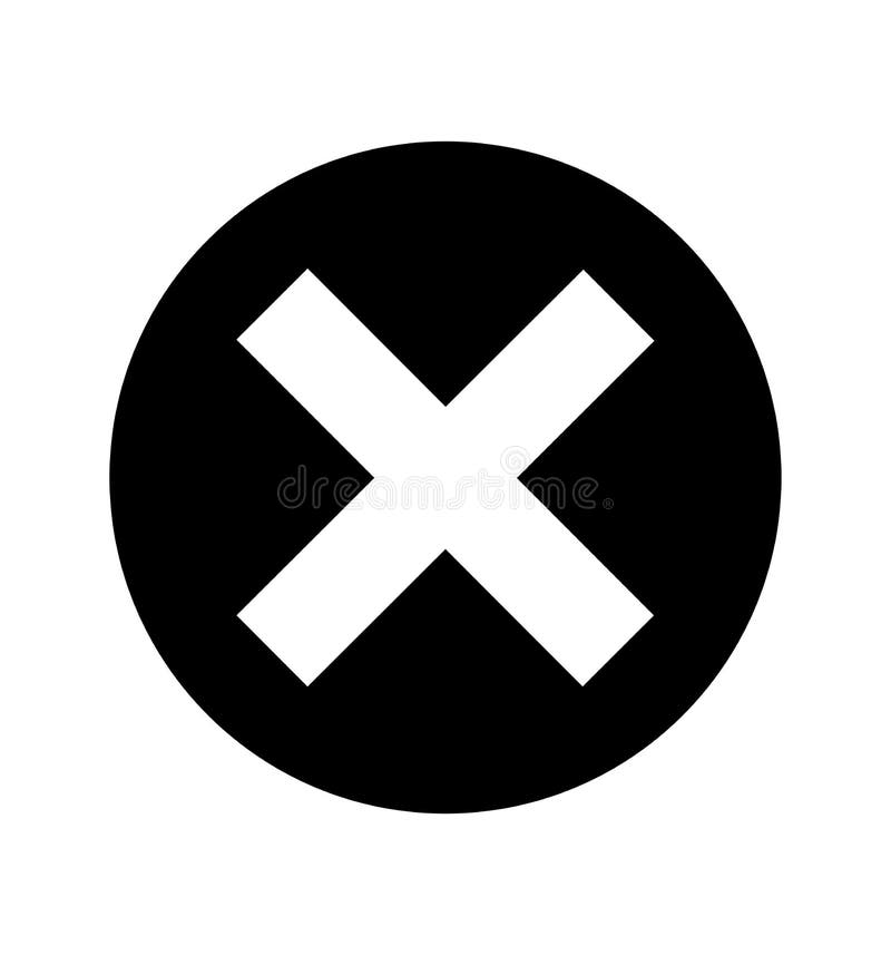 Cross Sign X Icon Isolated on White Background Circle Symbol Vector