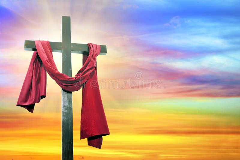 Cross on sky background