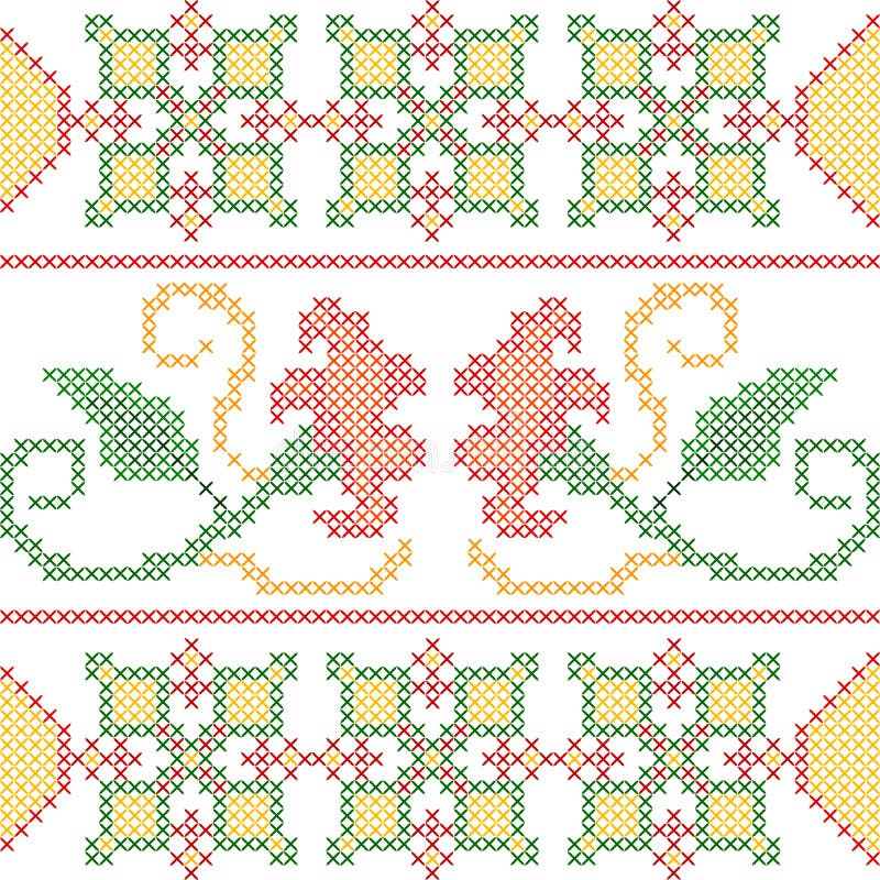 Embroidery Crossstitch Pattern Stock Vector Illustration of cross