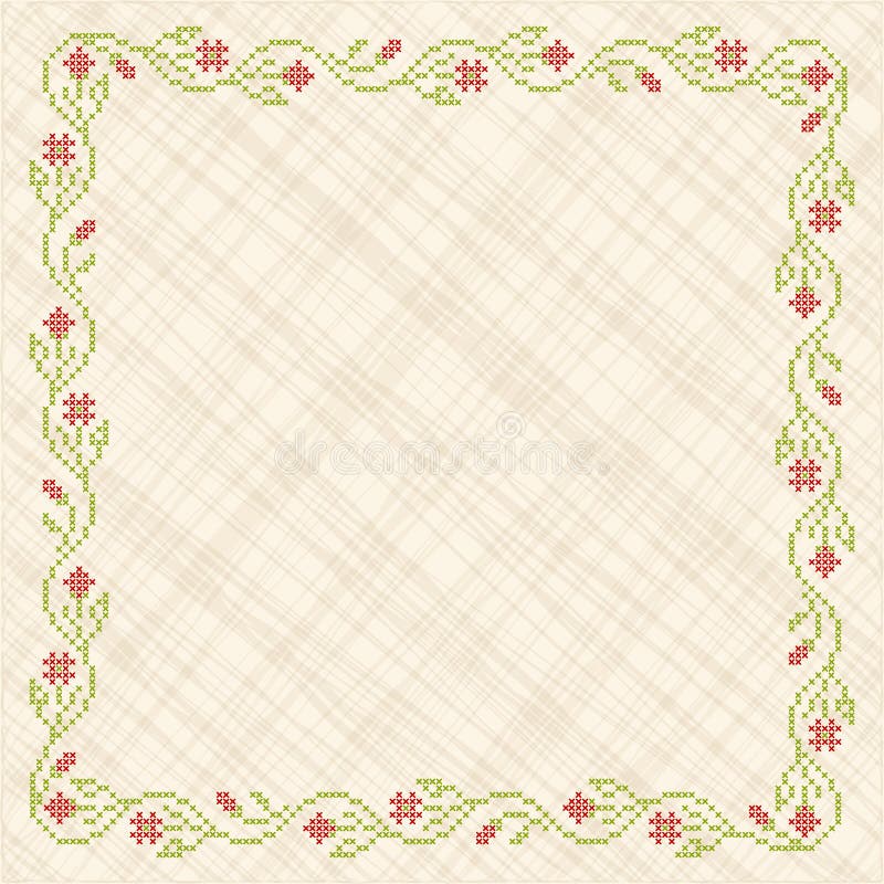 Cross-stitch embroidery in Ukrainian style vector illustration Cross-stitch embroidery in Ukrainian style vector illustration