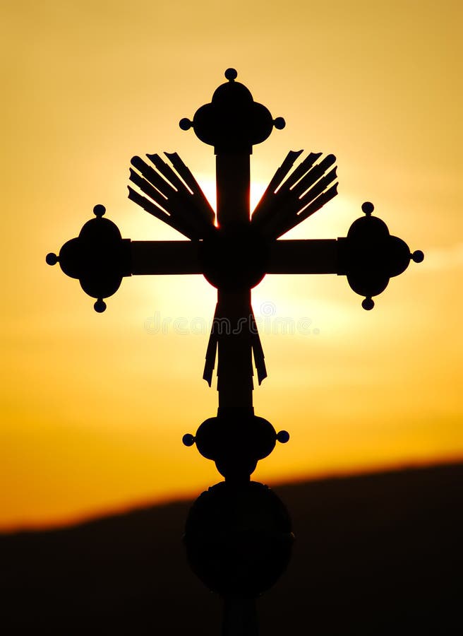 Cross in sunset