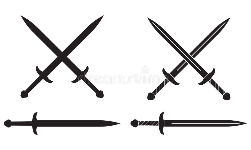 Medieval crossed swords isolated on white Vector Image